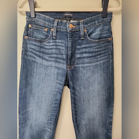 J. Crew Jeans Womens 27 Billie Demi Boot Crop High Rise Stretch Fringe Hem Denim - Picture 4 of 16